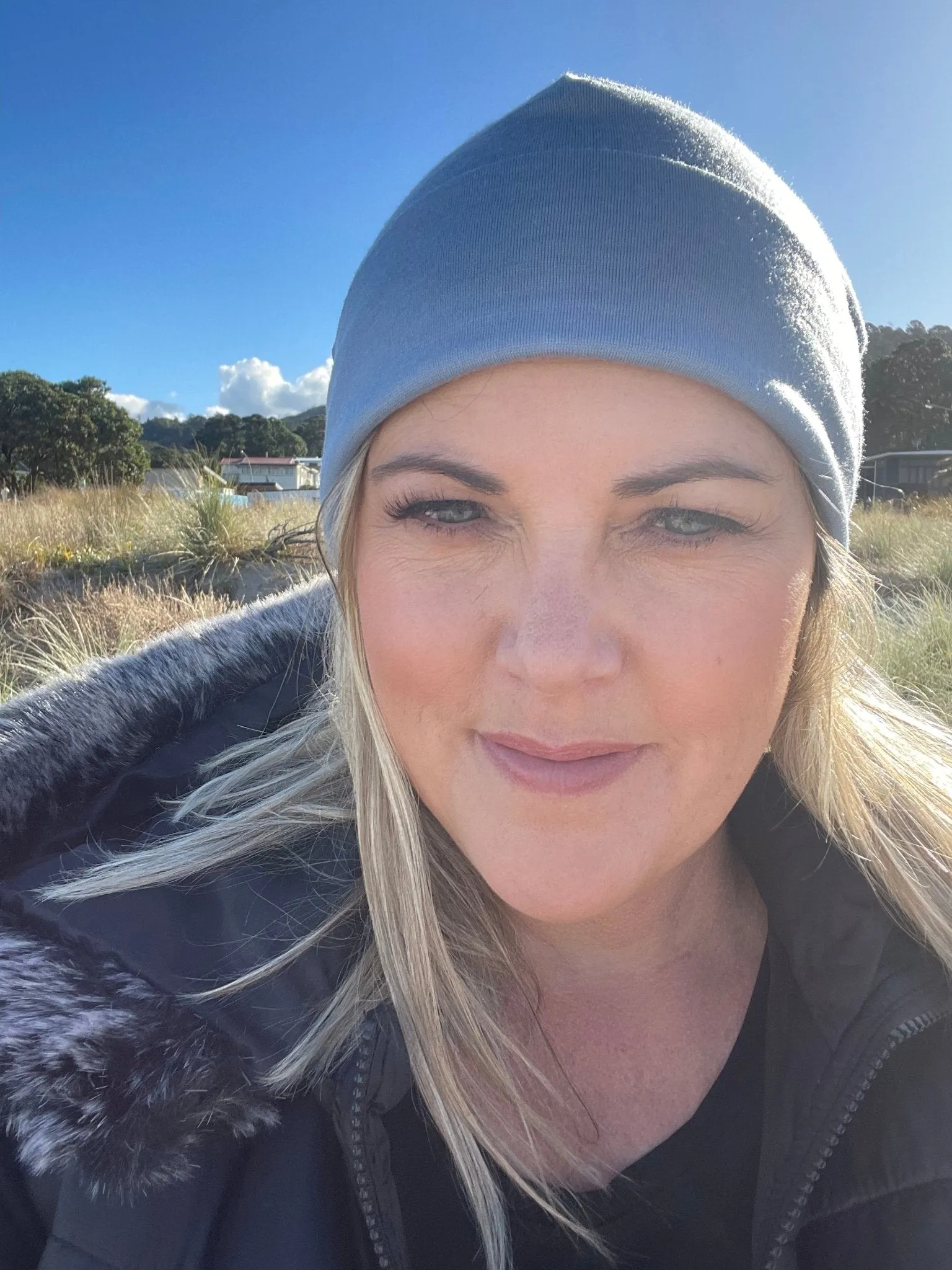 100% MERINO BEANIE CUFFED/SLOUCH DUSK BLUE