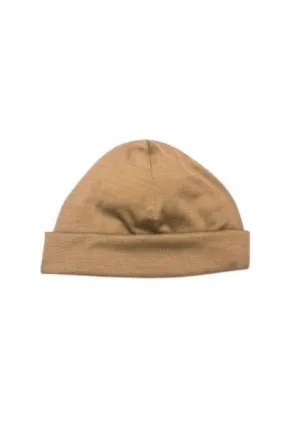 100% MERINO BEANIE CUFFED/SLOUCH SAND
