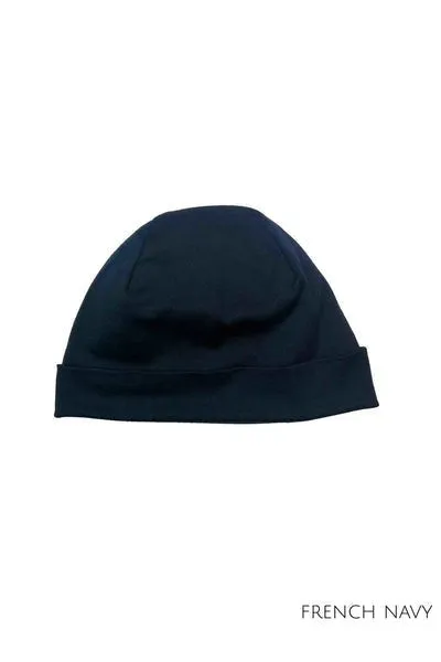 100% MERINO BEANIE UNISEX CUFFED/SLOUCH FRENCH NAVY