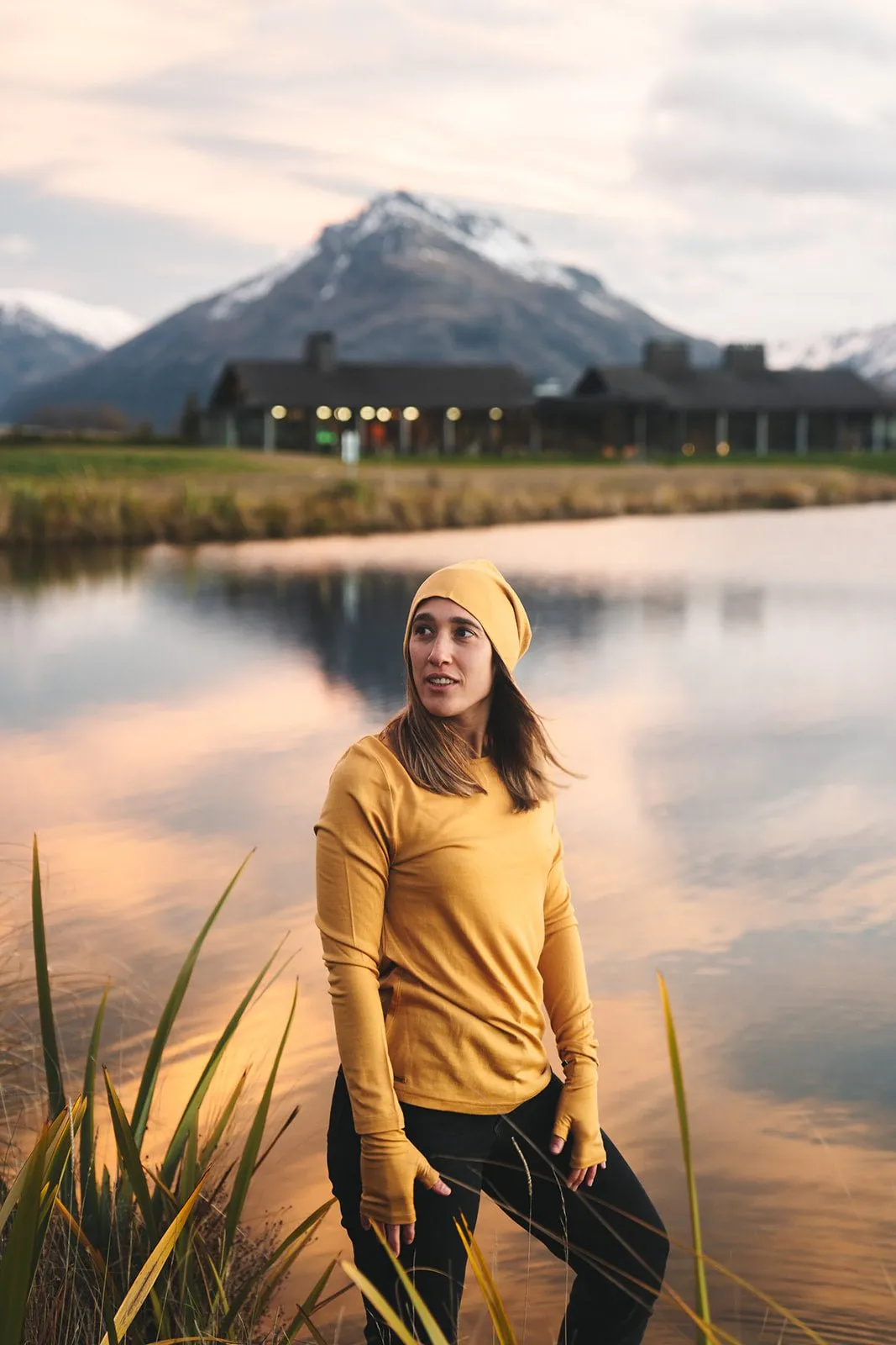 100% MERINO BEANIE UNISEX CUFFED/SLOUCH GOLD