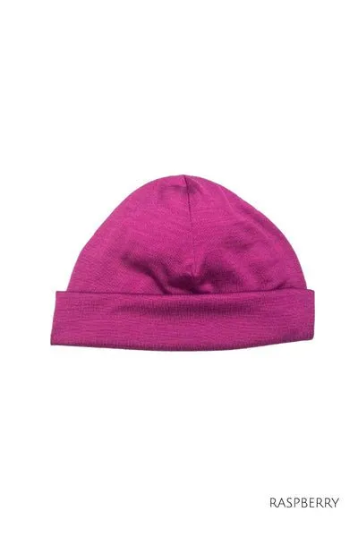 100% MERINO BEANIE UNISEX CUFFED/SLOUCH RASPBERRY