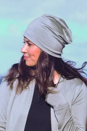 100% MERINO BEANIE UNISEX CUFFED/SLOUCH SAGE
