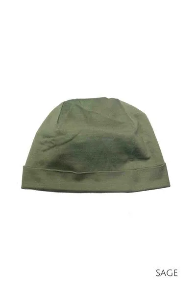 100% MERINO BEANIE UNISEX CUFFED/SLOUCH SAGE