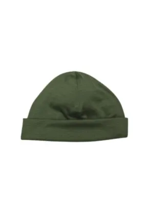 100% MERINO BEANIE UNISEX CUFF/SLOUCH KHAKI