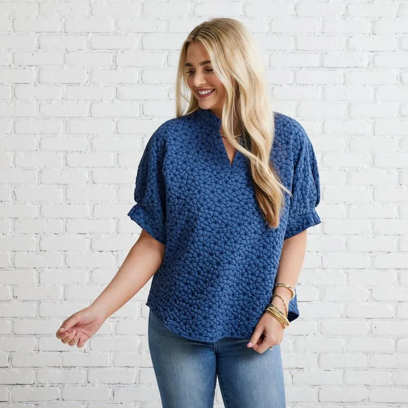 Annie Quilted Top Blue