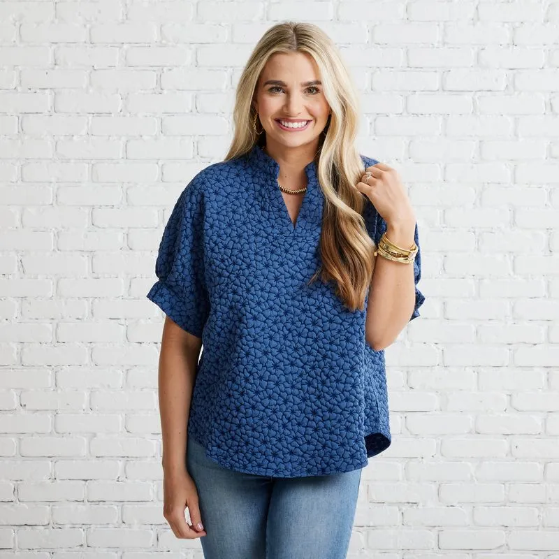 Annie Quilted Top Blue
