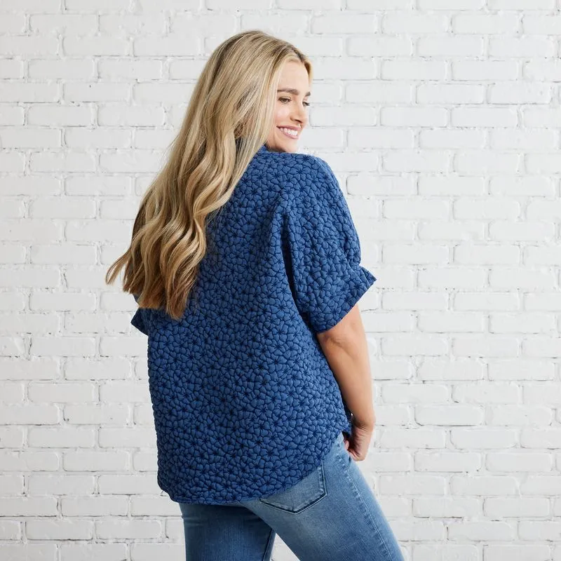 Annie Quilted Top Blue
