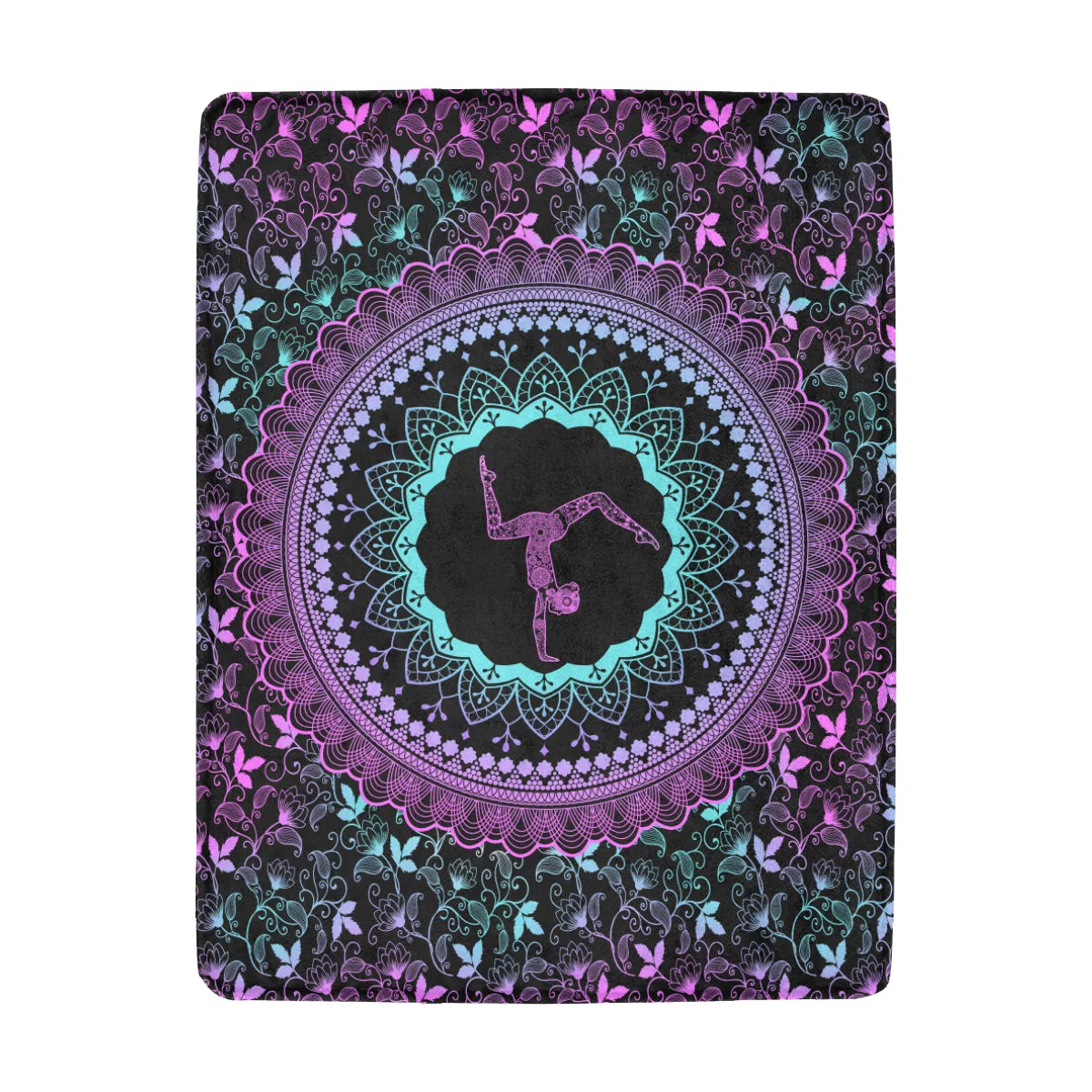 Black Mandala Fleece Blanket