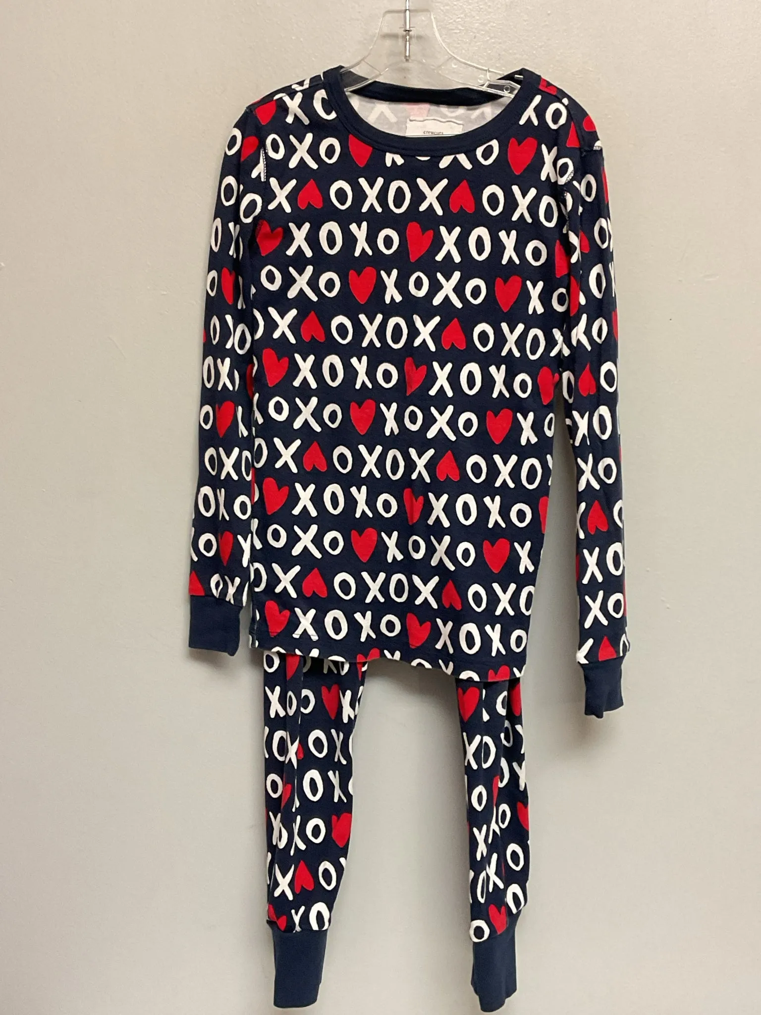 Crew Cuts Size 8 Navy & Red Cotton Big Girls Pajamas