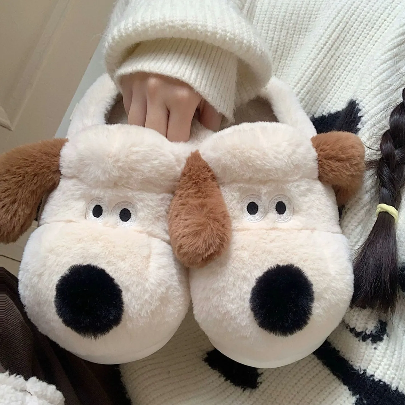 Cute Puppy Plush Slippers