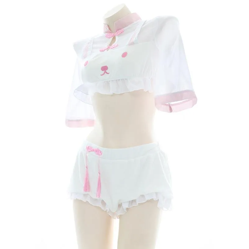 Cute Rabbit Cheongsam Pajama Cosplay Costume