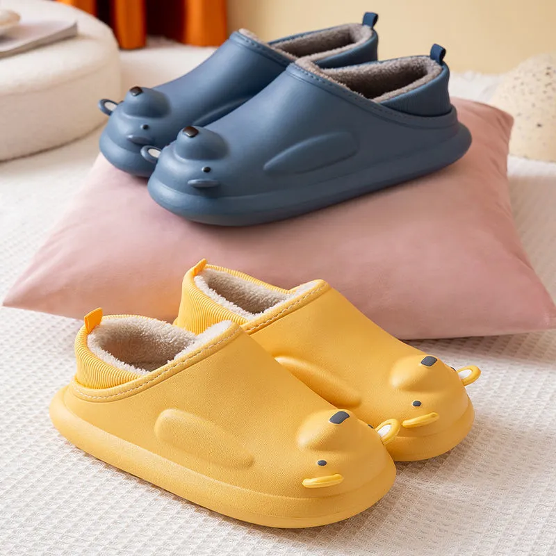 Cuzcare Women Cute Bear Winter Fur Slippers Family Home Slides