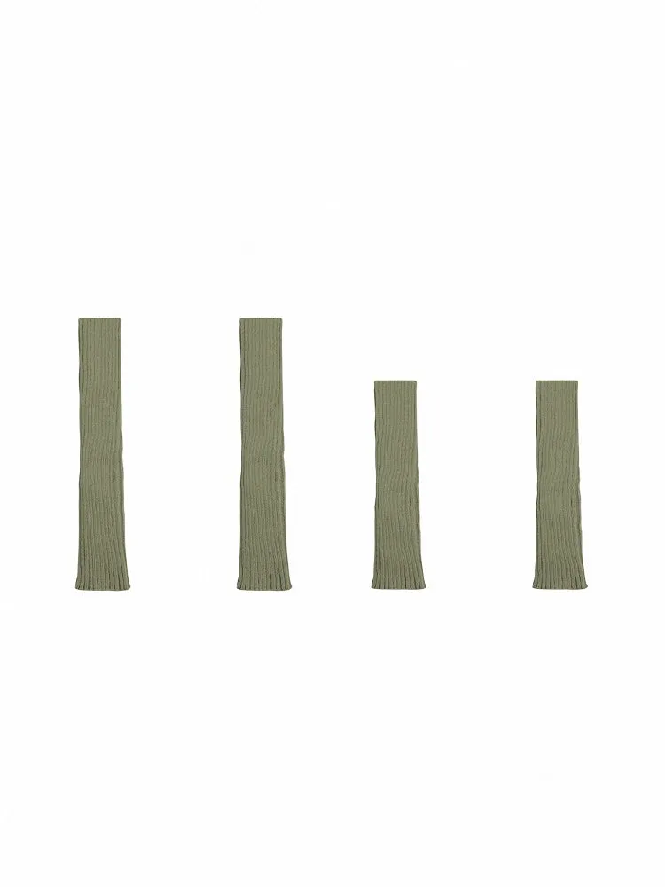 Dark Grey/Off-white/Dark Green Knitted Leg Warmers