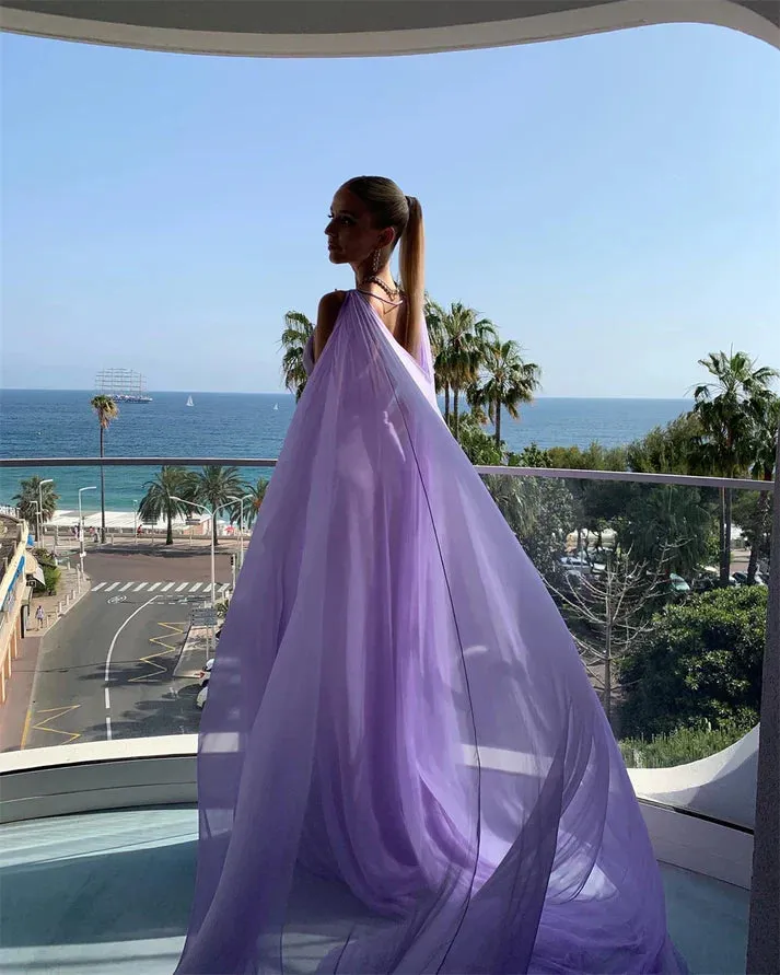 Elegant Lilac Long Prom Dress Party Evening Gowns Charming Formal Dress