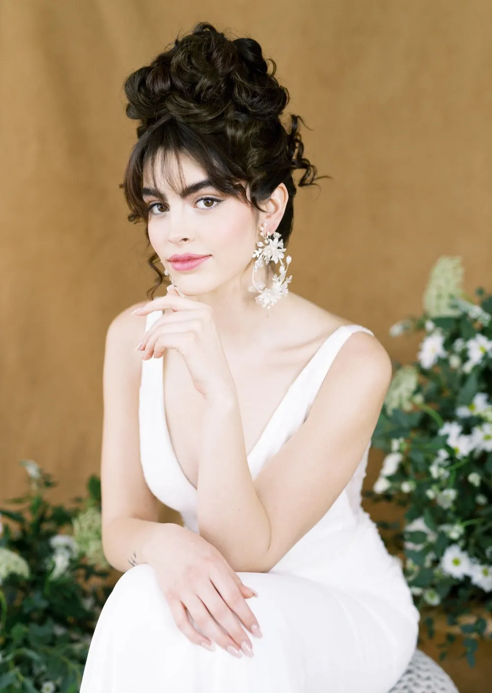 GINA Oversized Floral Hoop Earrings