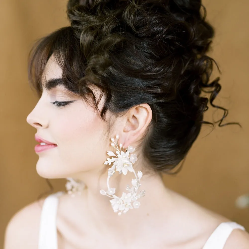 GINA Oversized Floral Hoop Earrings