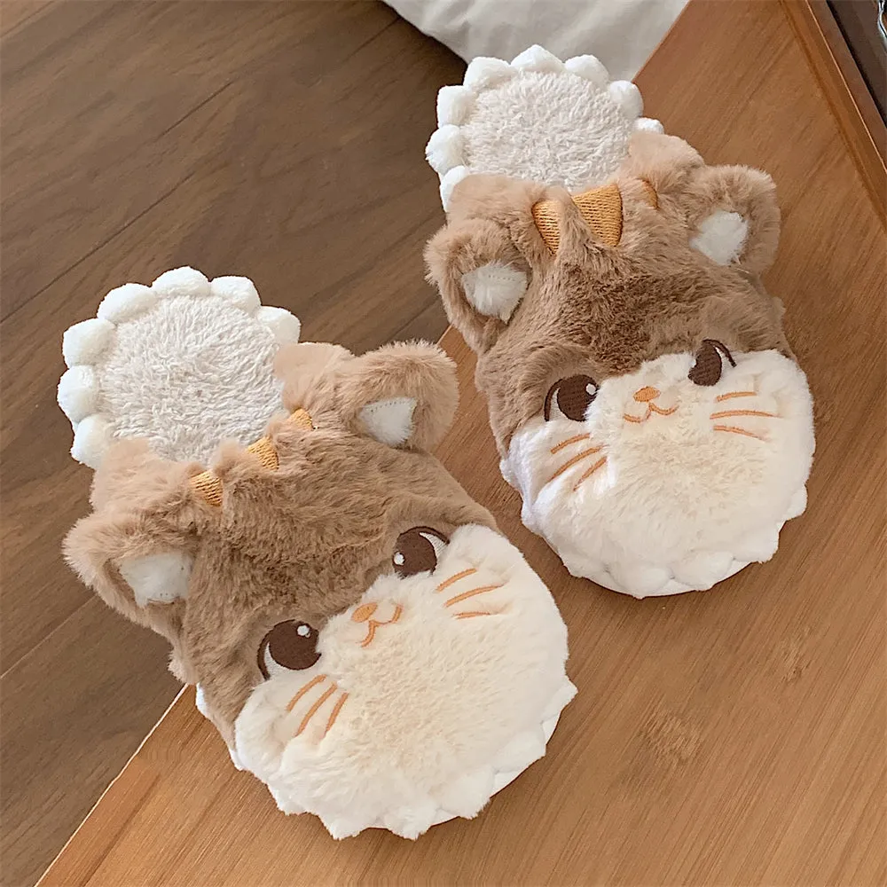 Kawaii Cartoon Hamster Plush Slippers