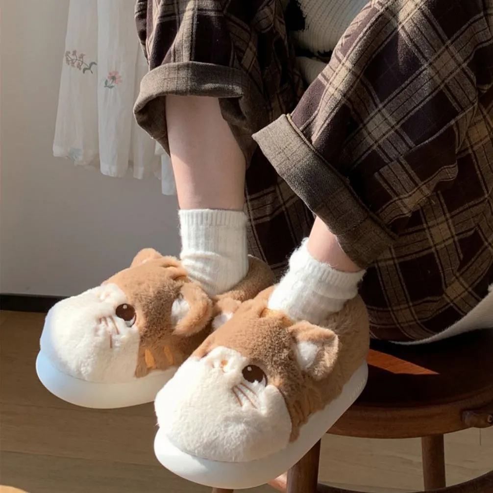 Kawaii Cartoon Hamster Plush Slippers