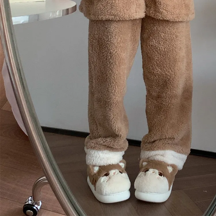 Kawaii Cartoon Hamster Plush Slippers