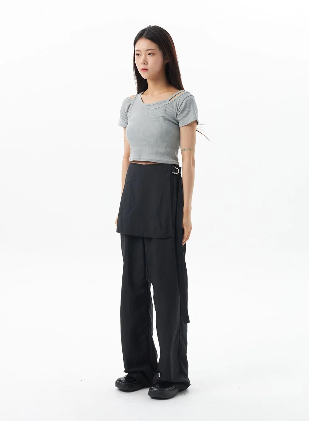 Layered Cropped Tee OU319