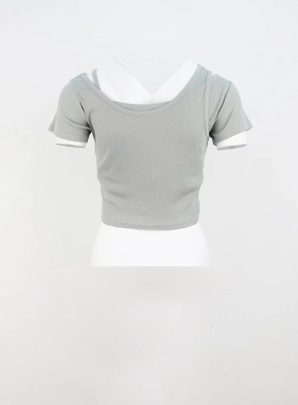 Layered Cropped Tee OU319