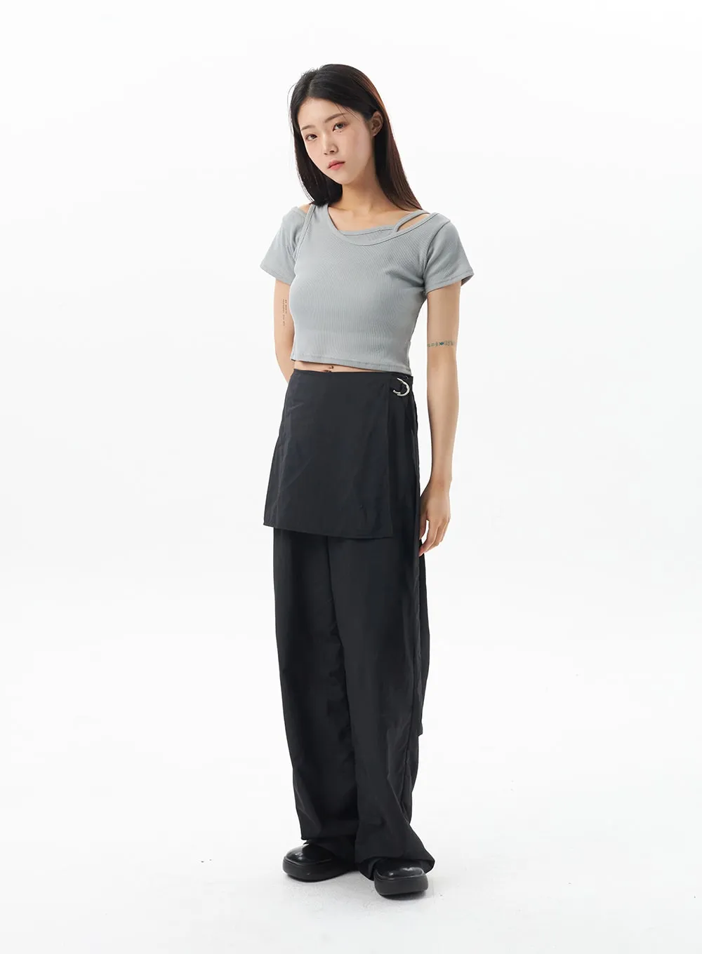 Layered Cropped Tee OU319