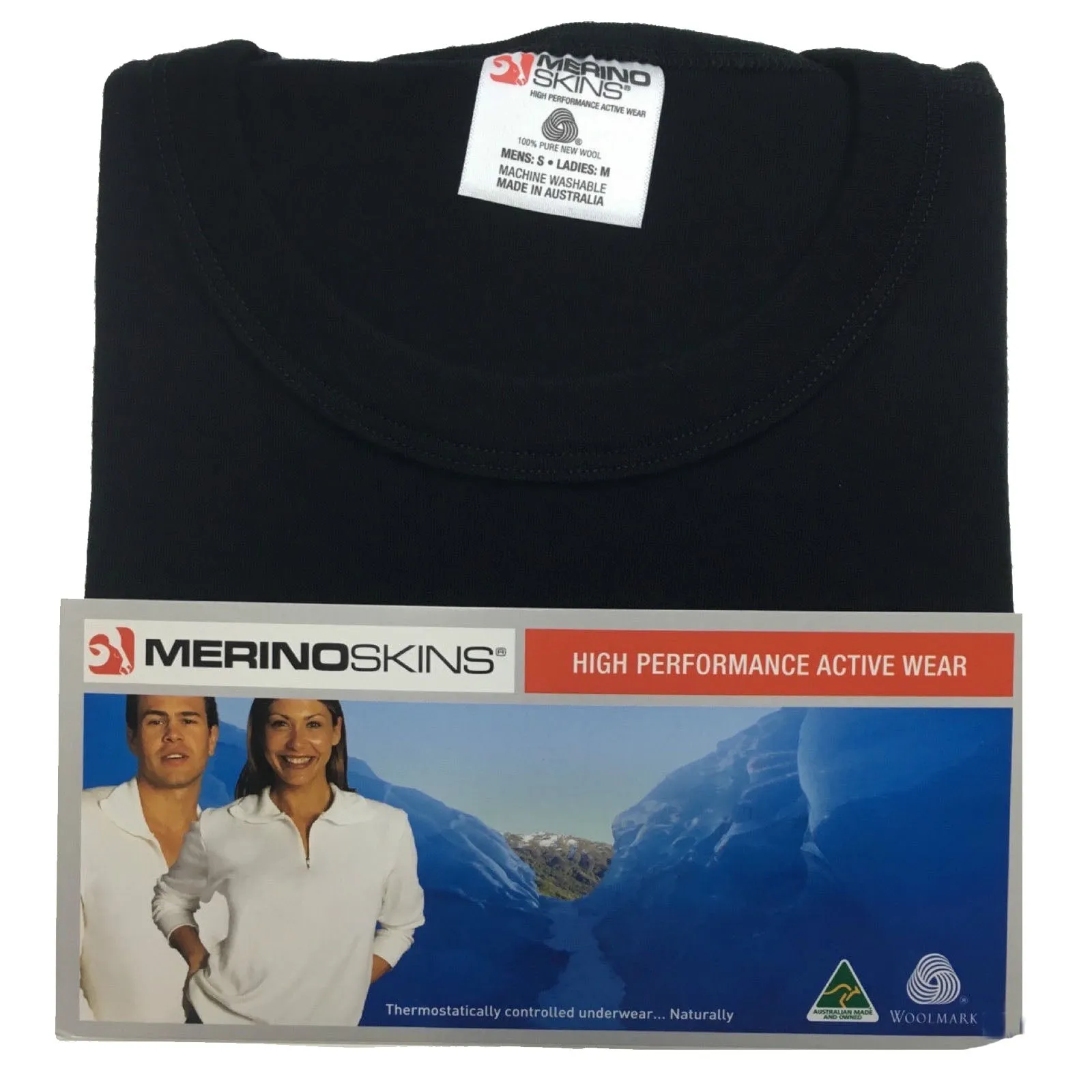 MERINO SKINS Crew Neck Short Sleeve T-Shirt Top 100% Wool Underwear Thermals