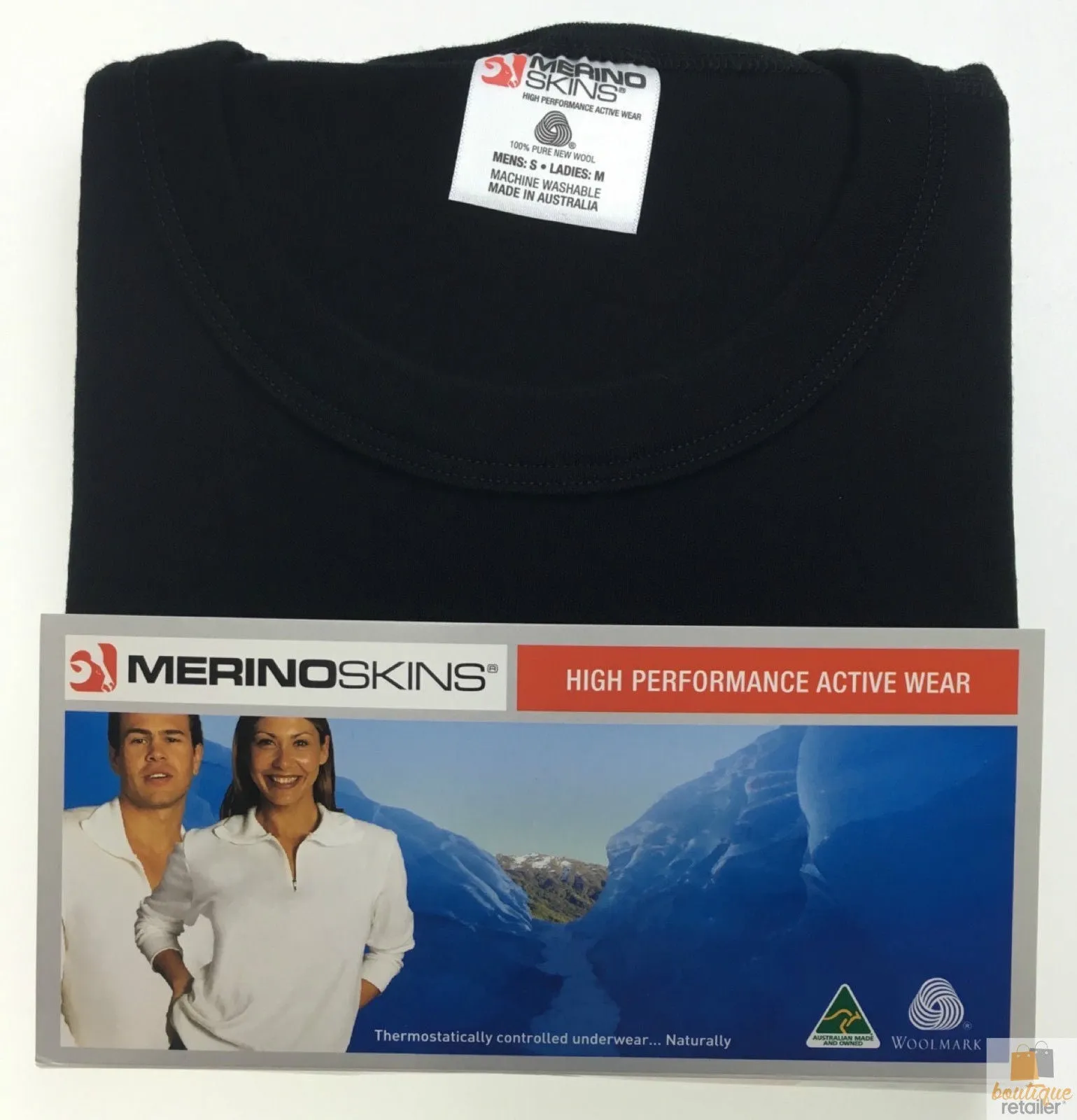 MERINO SKINS Crew Neck Short Sleeve T-Shirt Top 100% Wool Underwear Thermals