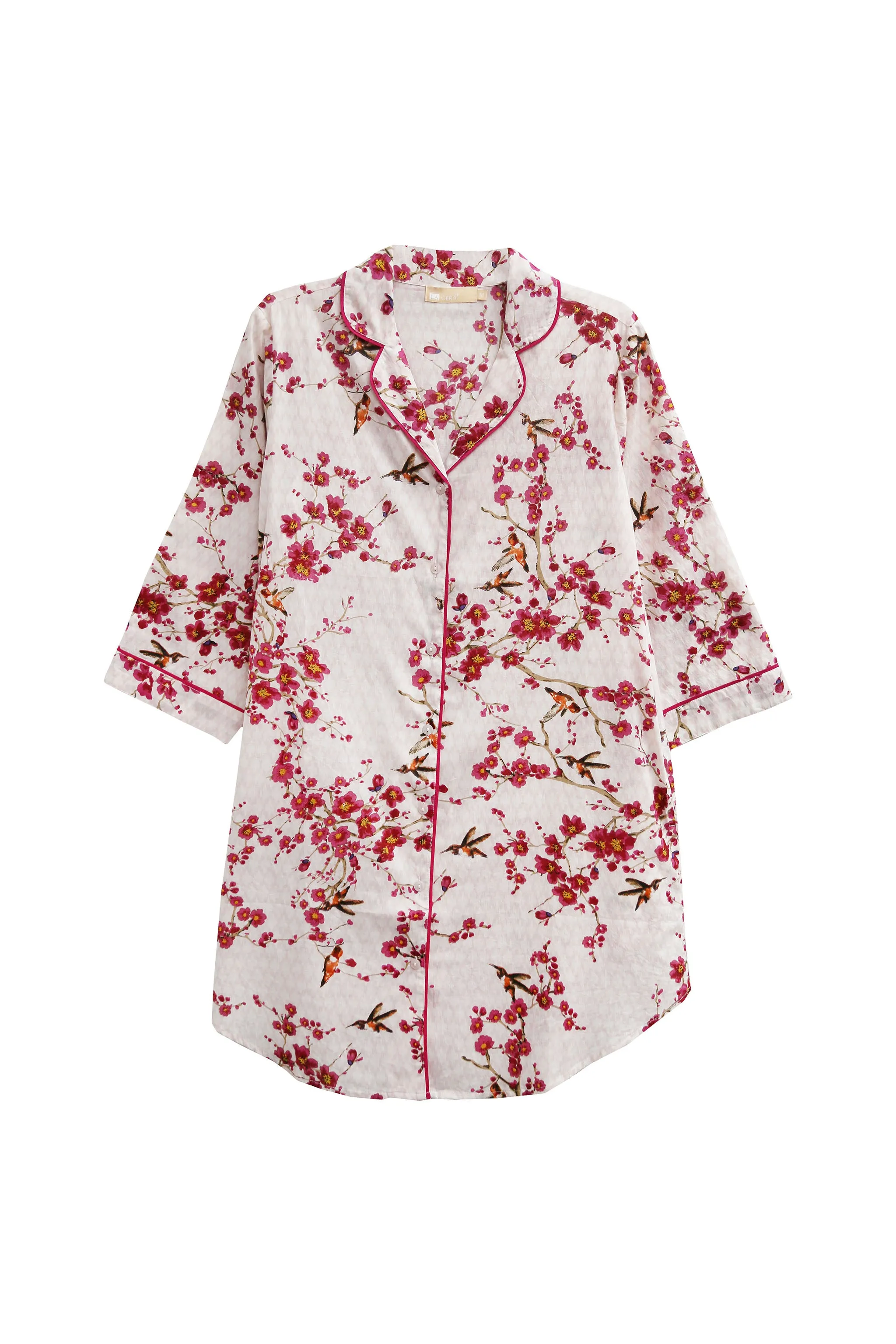 Plus Size La Cera Long Sleeve Nightshirt