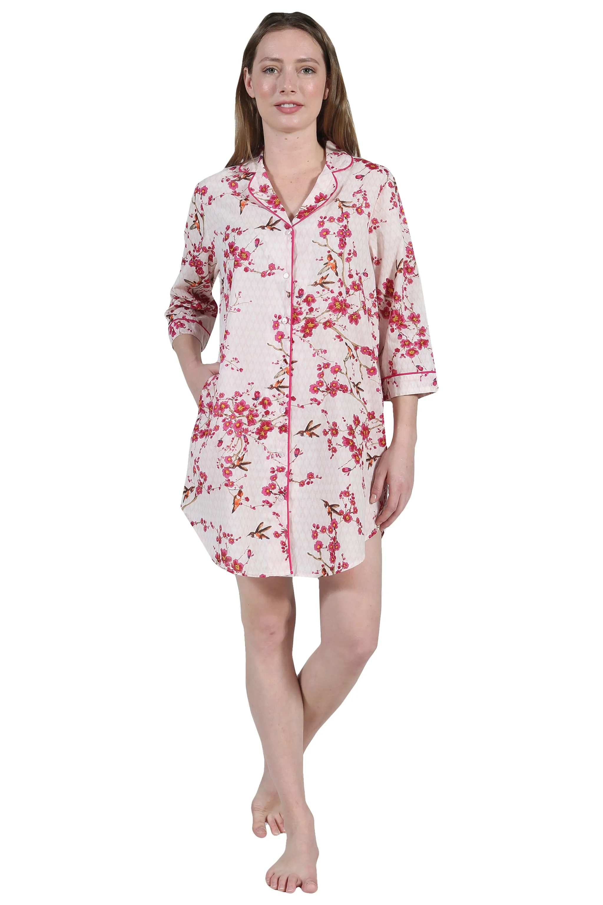 Plus Size La Cera Long Sleeve Nightshirt