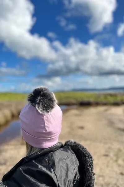 POM POM DETACHABLE FOR 100% MERINO BEANIE BLACK & GREY