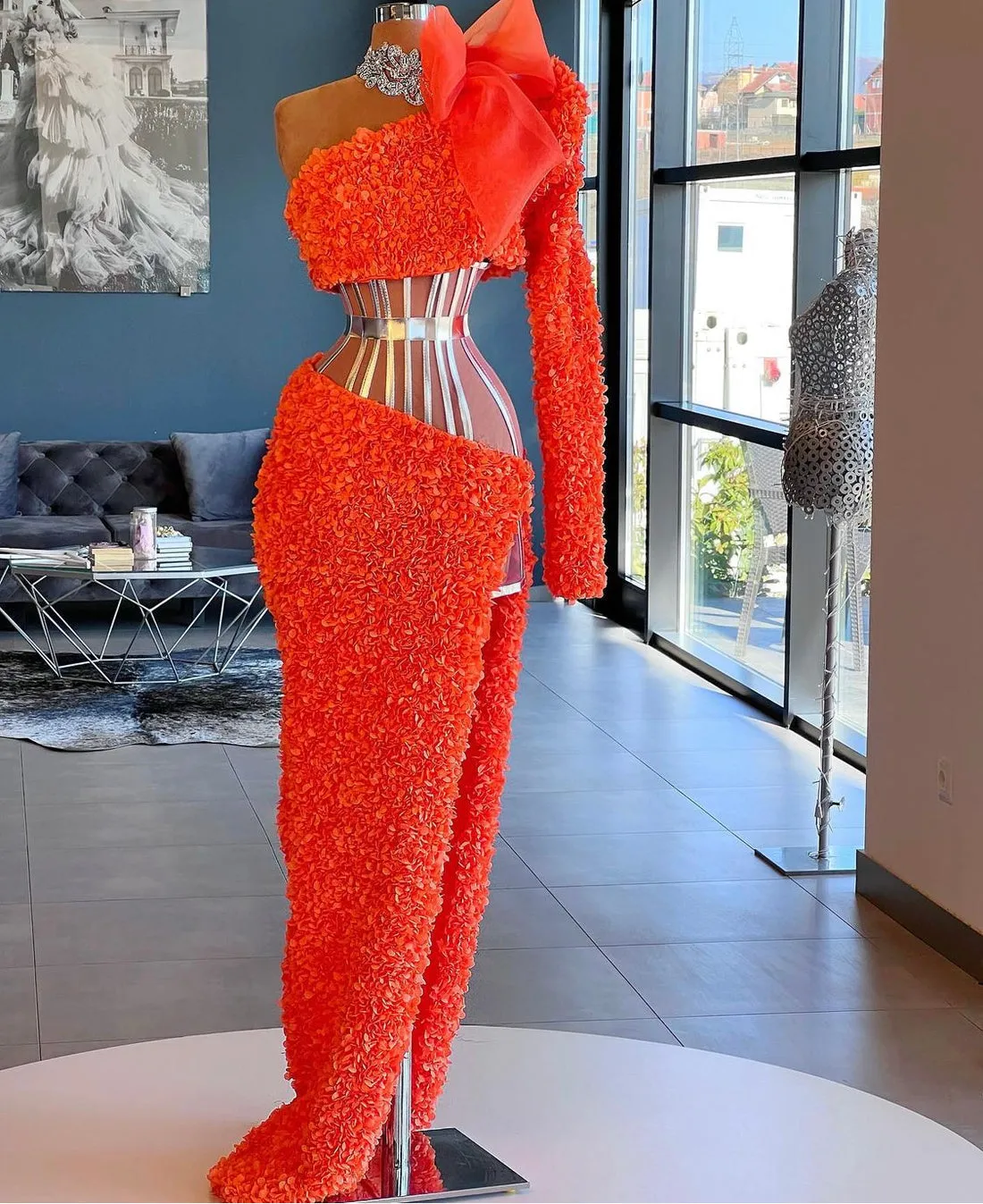 Reign High Slit Red Long Evening Dress