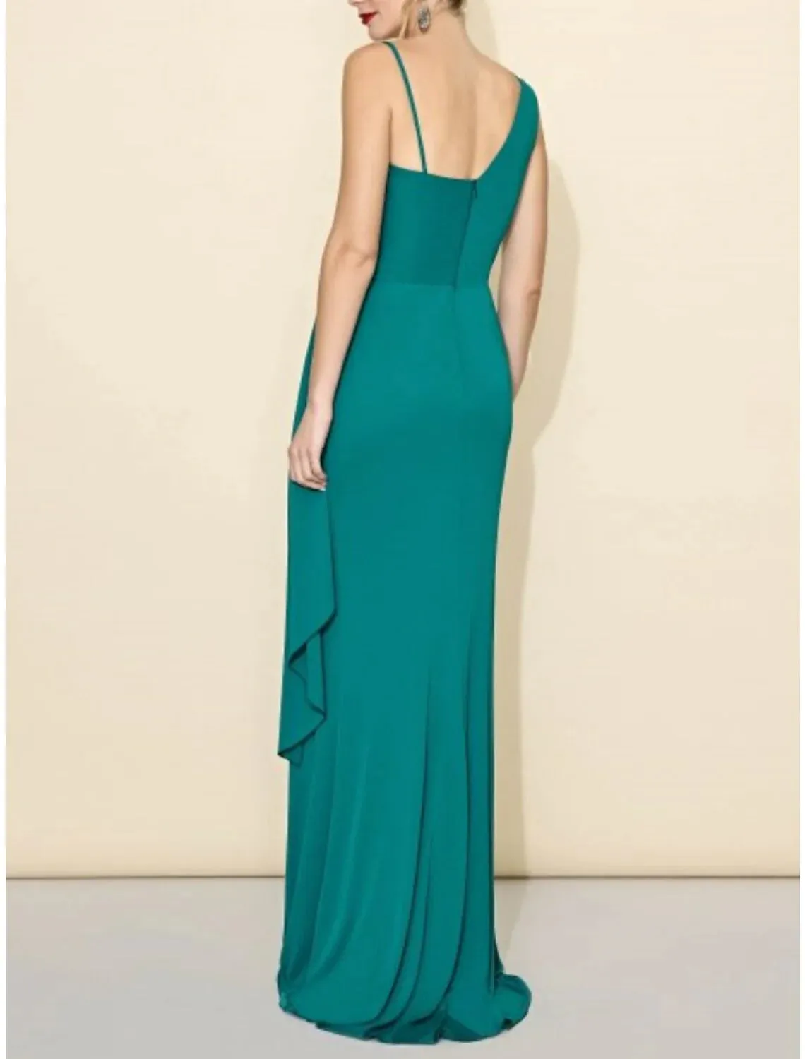 Sheath/Column One-Shoulder Floor-length Bridesmaid Dresses With Slit