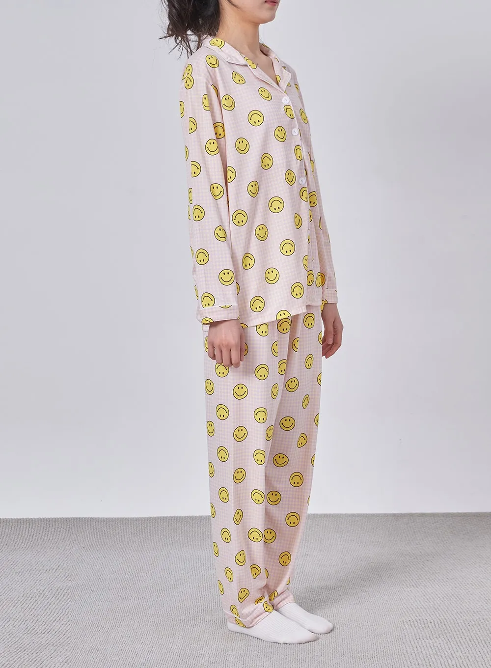 Smiley Plaid Pajama Set IF324