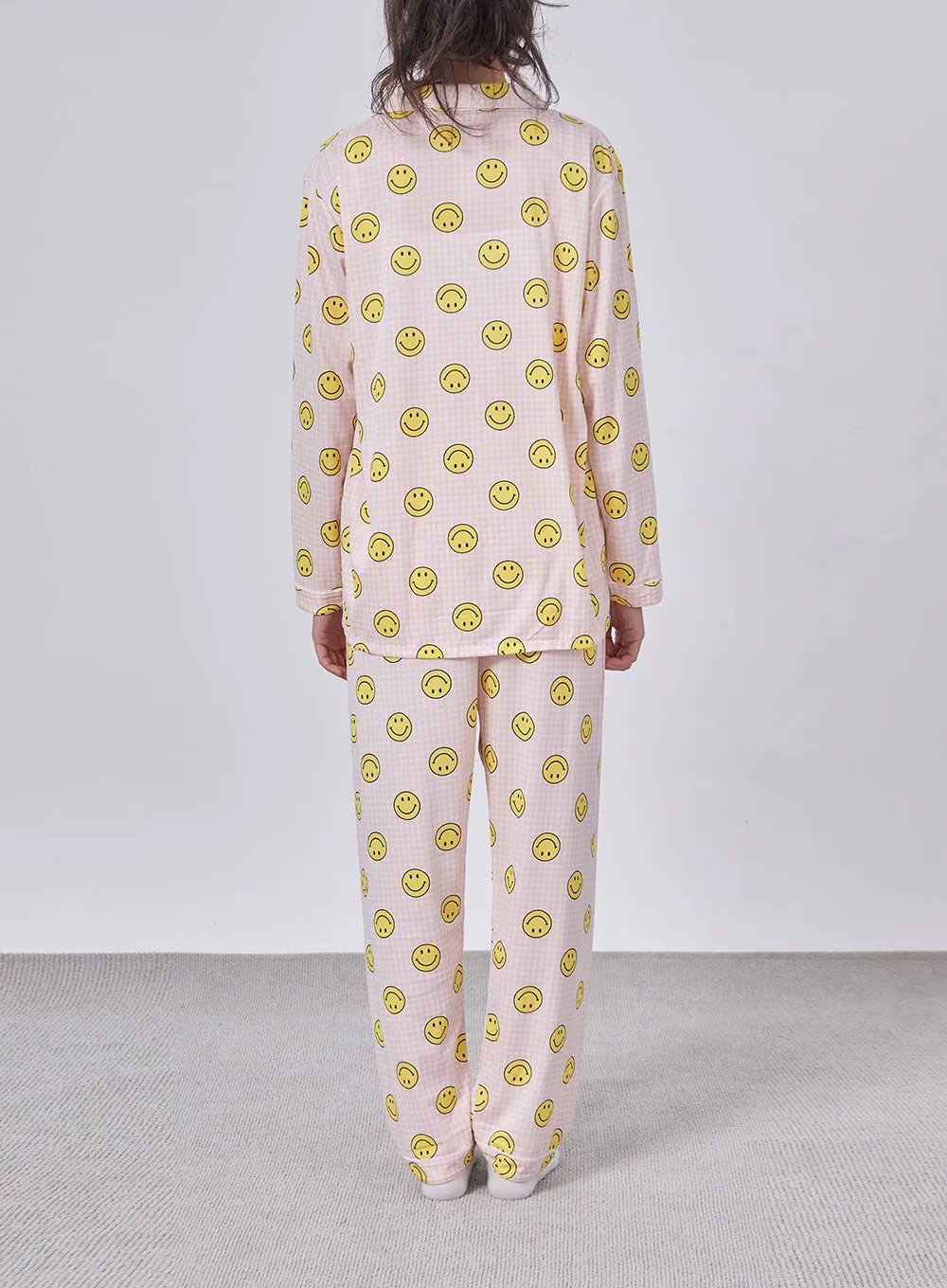 Smiley Plaid Pajama Set IF324