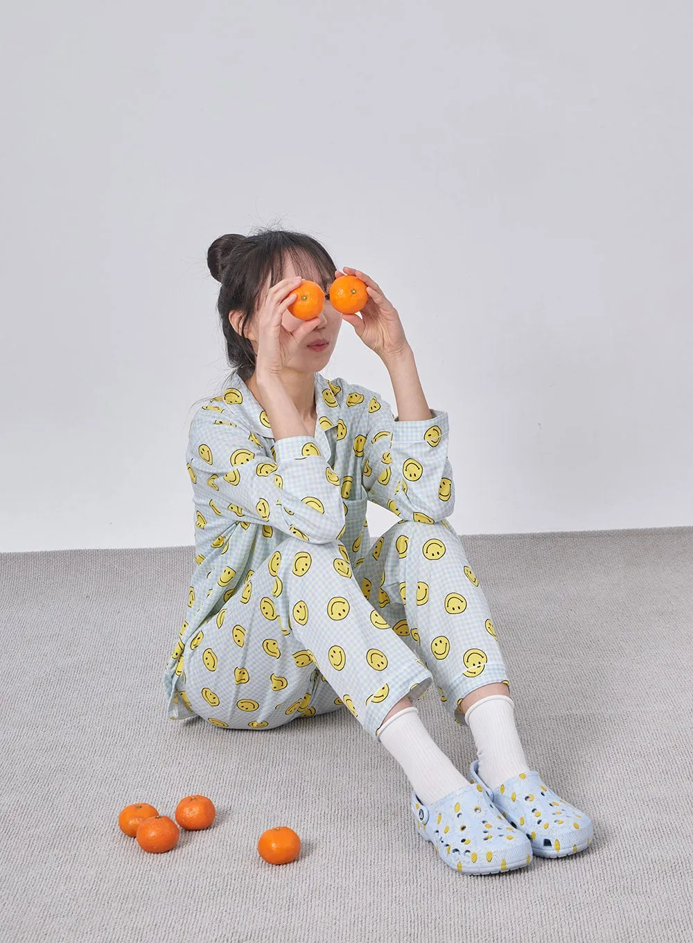Smiley Plaid Pajama Set IF324