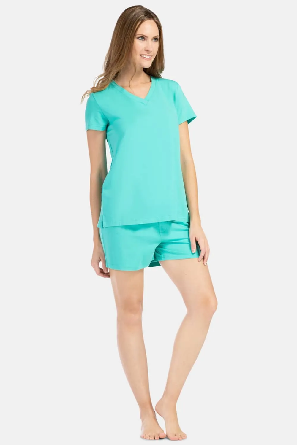 Women's Jersey Pajama Set - Relaxed Tee and Boxer Short - OUTLET - FINAL SALE