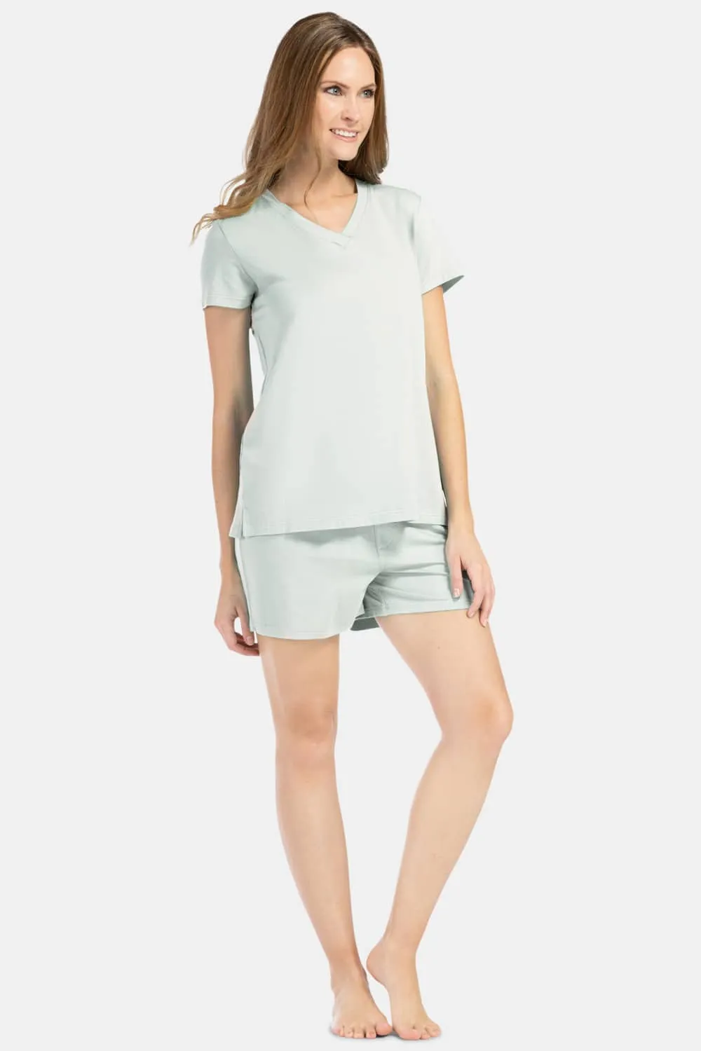 Women's Jersey Pajama Set - Relaxed Tee and Boxer Short - OUTLET - FINAL SALE