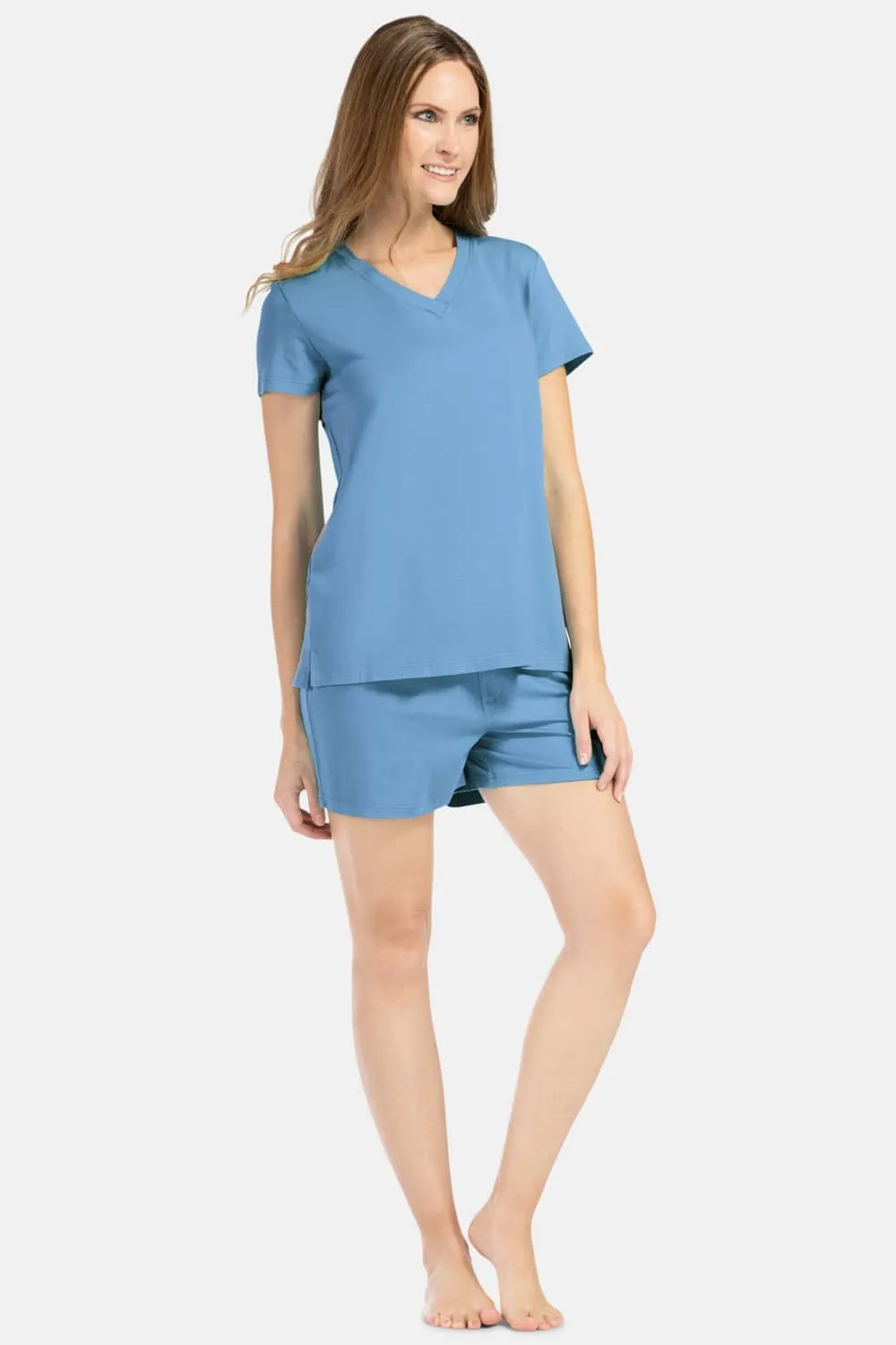 Women's Jersey Pajama Set - Relaxed Tee and Boxer Short - OUTLET - FINAL SALE