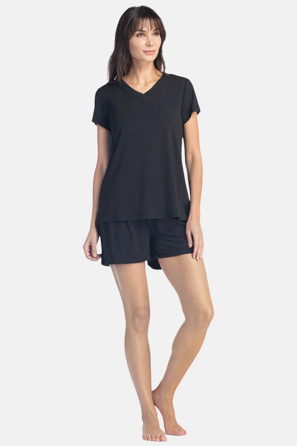 Women's Jersey Pajama Set - Relaxed Tee and Boxer Short - OUTLET - FINAL SALE